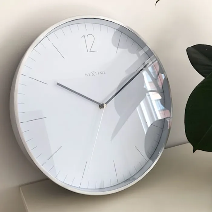 Zegar ścienny Essential 34 cm biało-srebrny