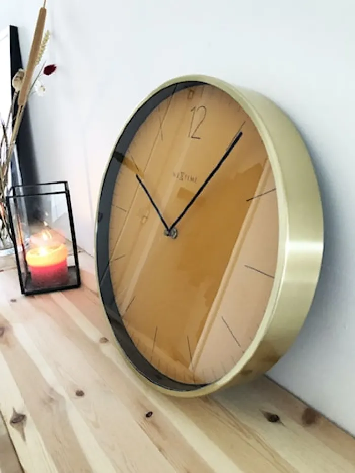 Zegar ścienny Essential 34 cm pomarańczowo-złoty