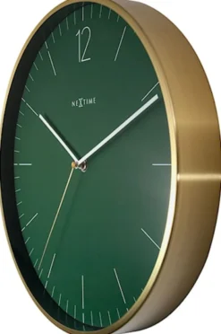 Zegar ścienny Essential 34 cm zielono-złoty