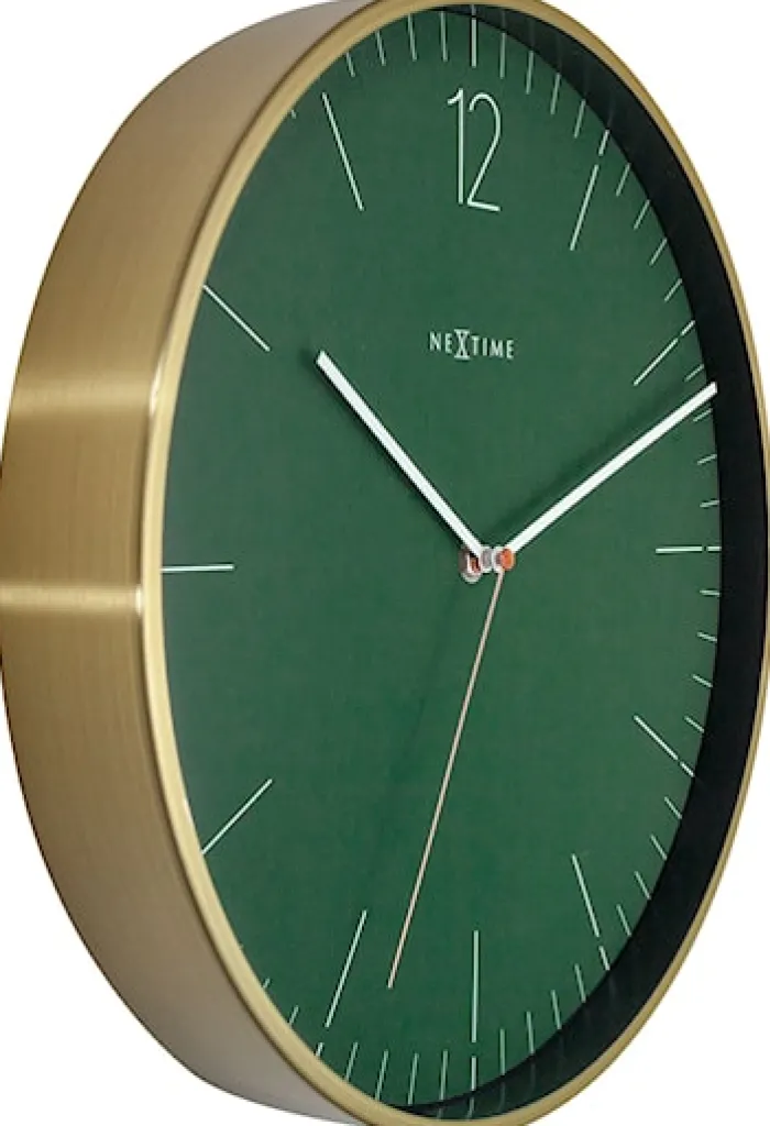 Zegar ścienny Essential 34 cm zielono-złoty