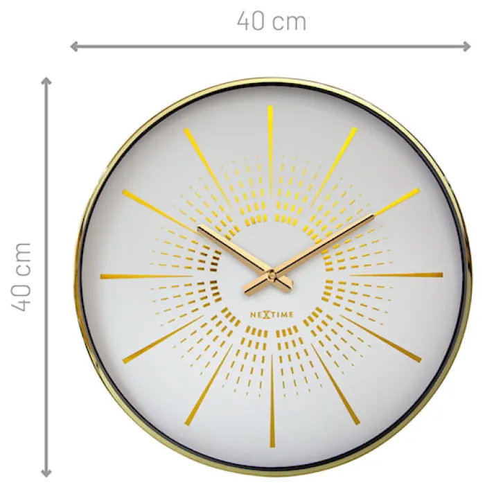 Zegar ścienny Excentric 40 cm biało-złoty
