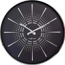 Zegar ścienny Excentric 40 cm czarno-srebrny