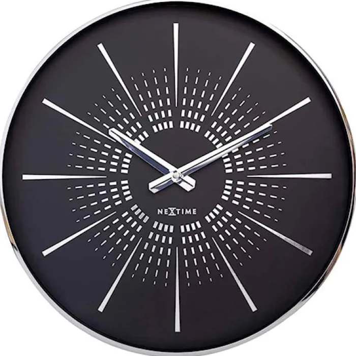 Zegar ścienny Excentric 40 cm czarno-srebrny