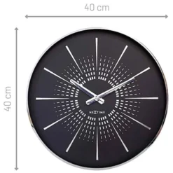 Zegar ścienny Excentric 40 cm czarno-srebrny