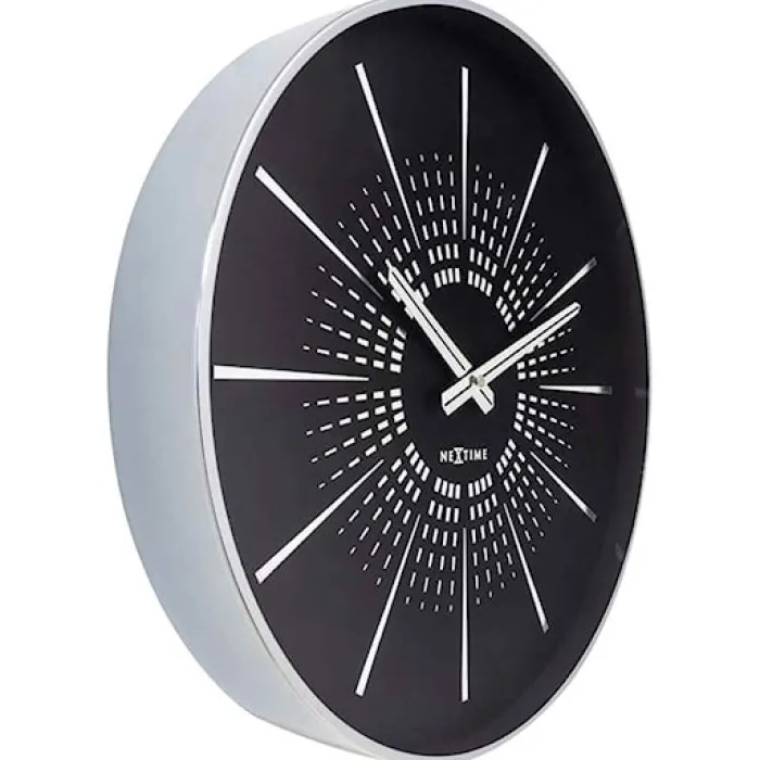 Zegar ścienny Excentric 40 cm czarno-srebrny