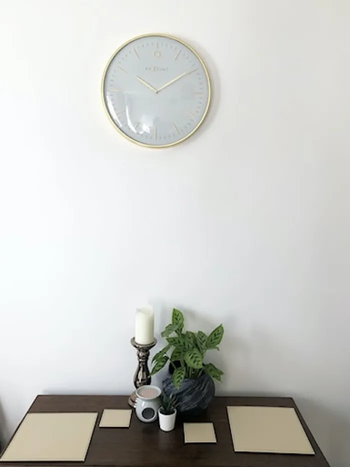 Zegar ścienny Glamour 40 cm biało-złoty