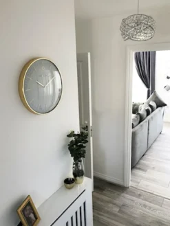 Zegar ścienny Glamour 40 cm biało-złoty