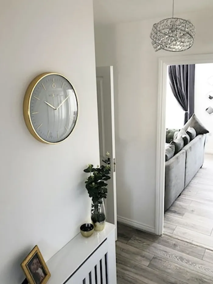 Zegar ścienny Glamour 40 cm biało-złoty