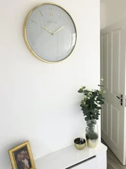 Zegar ścienny Glamour 40 cm biało-złoty