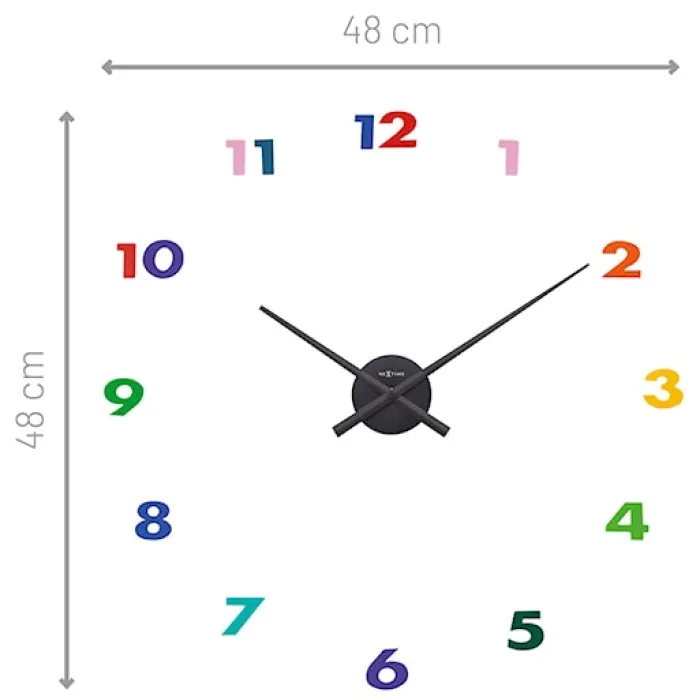 Zegar ścienny Hands 48 cm wielokolorowy