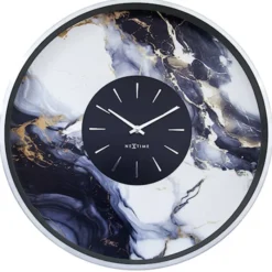 Zegar ścienny Marble 48 cm niebiesko-srebrny
