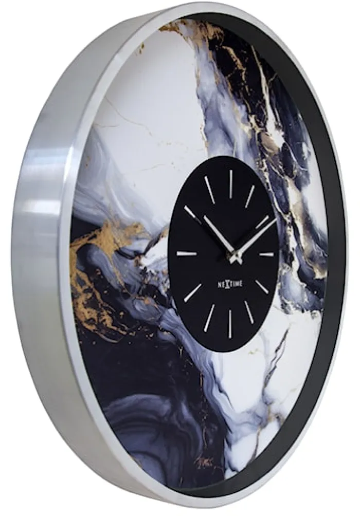 Zegar ścienny Marble 48 cm niebiesko-srebrny