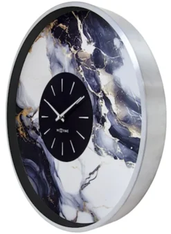 Zegar ścienny Marble 48 cm niebiesko-srebrny