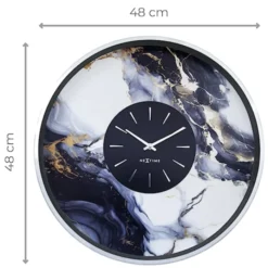 Zegar ścienny Marble 48 cm niebiesko-srebrny