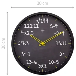 Zegar ścienny Maths 30 cm czarny