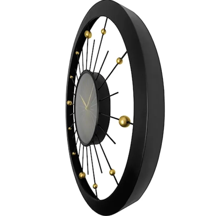 Zegar ścienny Orbit 90 cm czarno-złoty