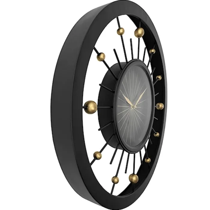 Zegar ścienny Orbit 60 cm czarno-złoty