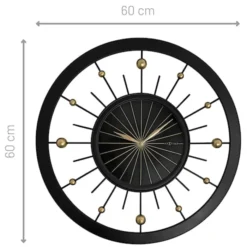 Zegar ścienny Orbit 60 cm czarno-złoty