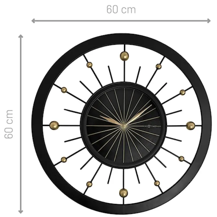 Zegar ścienny Orbit 60 cm czarno-złoty