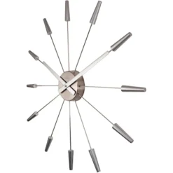 Zegar ścienny Plug Inn 58 cm srebrny