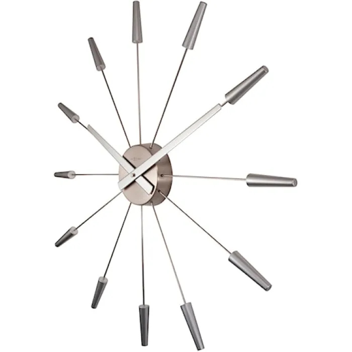 Zegar ścienny Plug Inn 58 cm srebrny