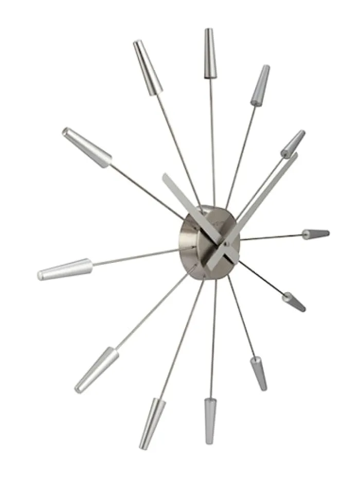 Zegar ścienny Plug Inn 58 cm srebrny