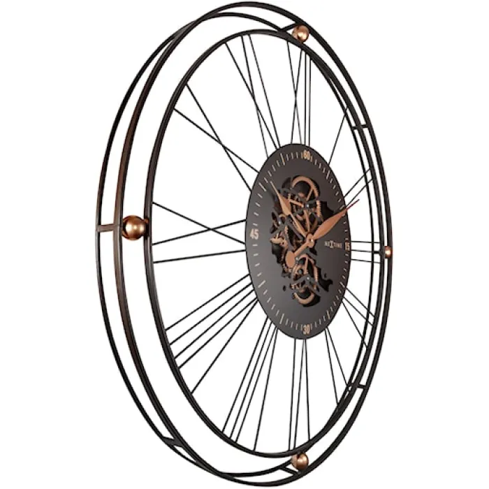 Zegar ścienny Roman Gear 90 cm czarno-złoty