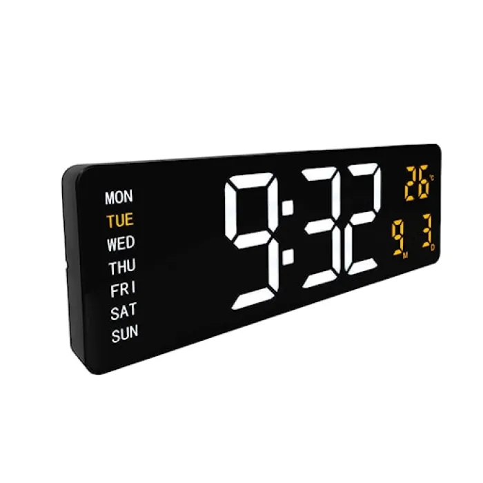 Zegar ścienny Super Digi 39x13 cm czarny