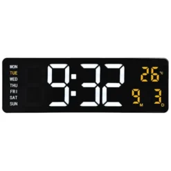 Zegar ścienny Super Digi 39x13 cm czarny