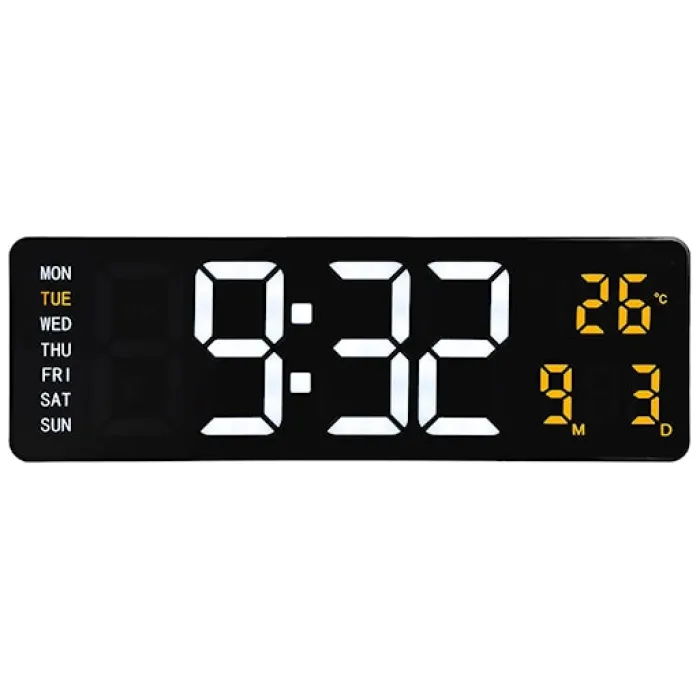 Zegar ścienny Super Digi 39x13 cm czarny