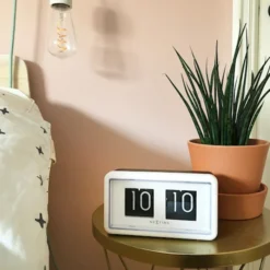 Zegar stojący Flip Clock 18x10 cm biały