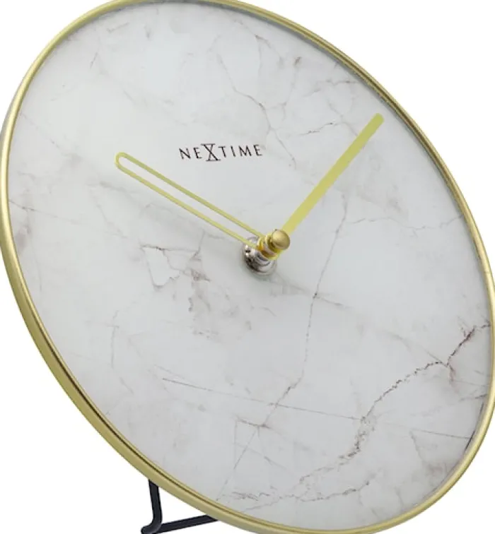 Zegar stojący Marble 20 cm biało-złoty