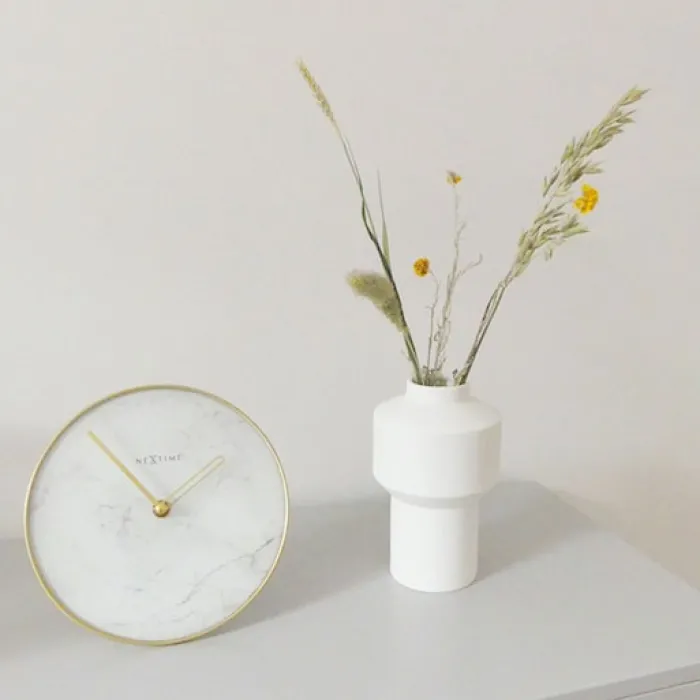 Zegar stojący Marble 20 cm biało-złoty