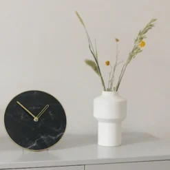 Zegar stojący Marble 20 cm czarno-złoty