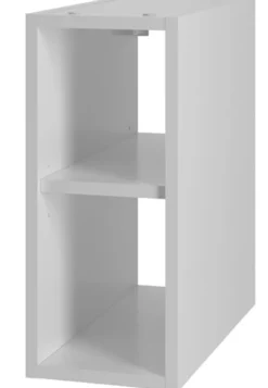 Zestaw łazienkowy z dwiema szafkami i półkami Aqua 140 cm ryflowane fronty biały mat