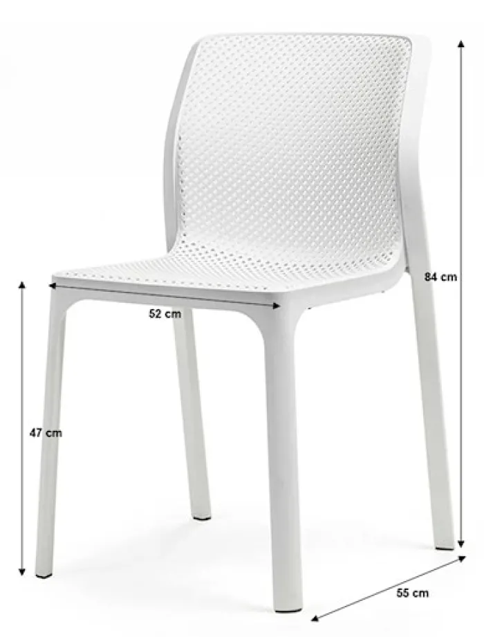 Zestaw balkonowy okrągły stół Step 60 cm i 2 krzesła Bit Nardi z certyfikowanego tworzywa antracytowy