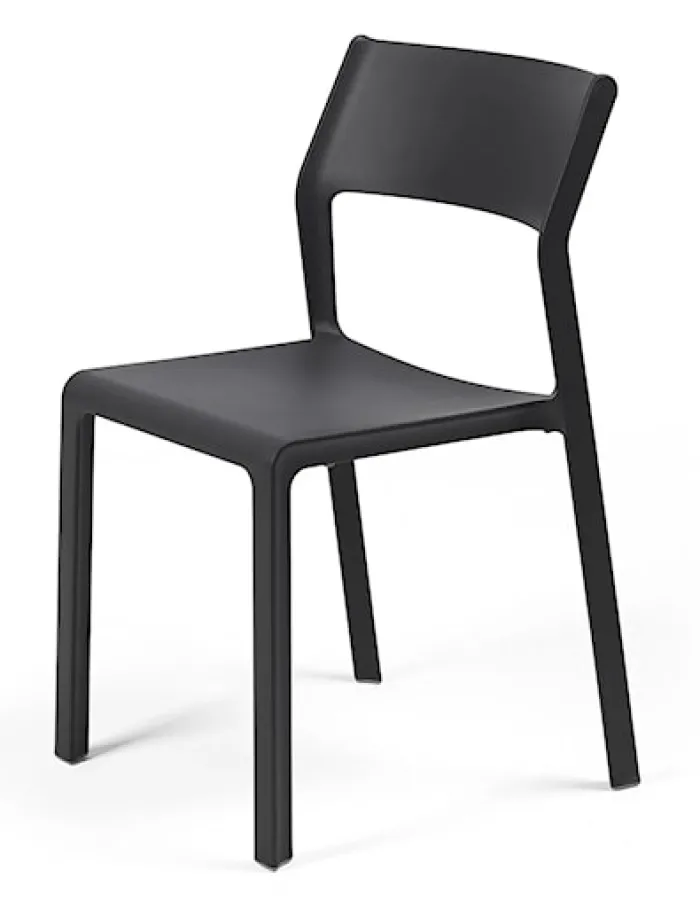 Zestaw balkonowy okrągły stół Step 60 cm i 2 krzesła Trill Nardi z certyfikowanego tworzywa antracytowy