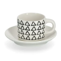Zestaw 4 filiżanek do espresso Undablo biało-czarne