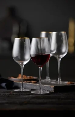 Zestaw 4 kieliszków do czerwonego wina Palermo 400 ml złote