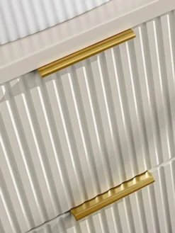 Zestaw mebli łazienkowych Temirni z dwiema szafkami i blatem 95 cm beżowy