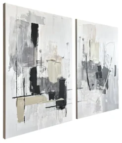 Zestaw 2 obrazów Soot 70x50 cm z ręcznie malowanymi elementami