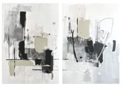 Zestaw 2 obrazów Soot 70x50 cm z ręcznie malowanymi elementami