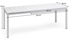 Zestaw ogrodowy rozkładany stół Rio 140-210x85 cm i 6 krzeseł Net Nardi z certyfikowanego tworzywa brązowy