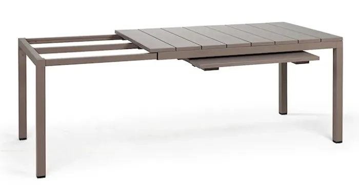 Zestaw ogrodowy rozkładany stół Rio 140-210x85 cm i 6 krzeseł Net Nardi z certyfikowanego tworzywa brązowy