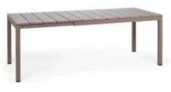 Zestaw ogrodowy rozkładany stół Rio 140-210x85 cm i 6 krzeseł Net Nardi z certyfikowanego tworzywa brązowy
