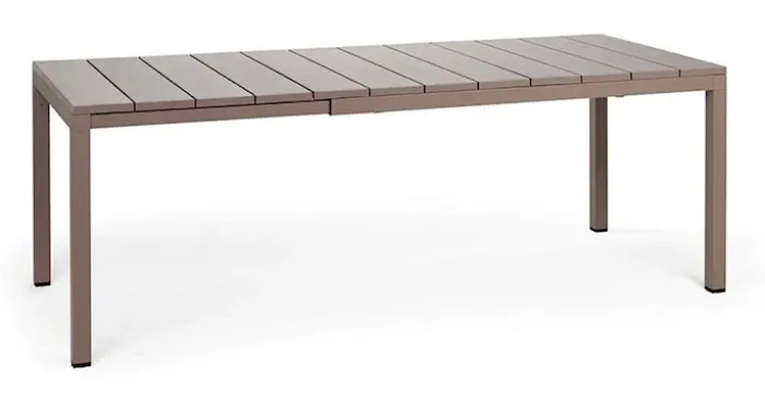 Zestaw ogrodowy rozkładany stół Rio 140-210x85 cm i 6 krzeseł Net Nardi z certyfikowanego tworzywa brązowy