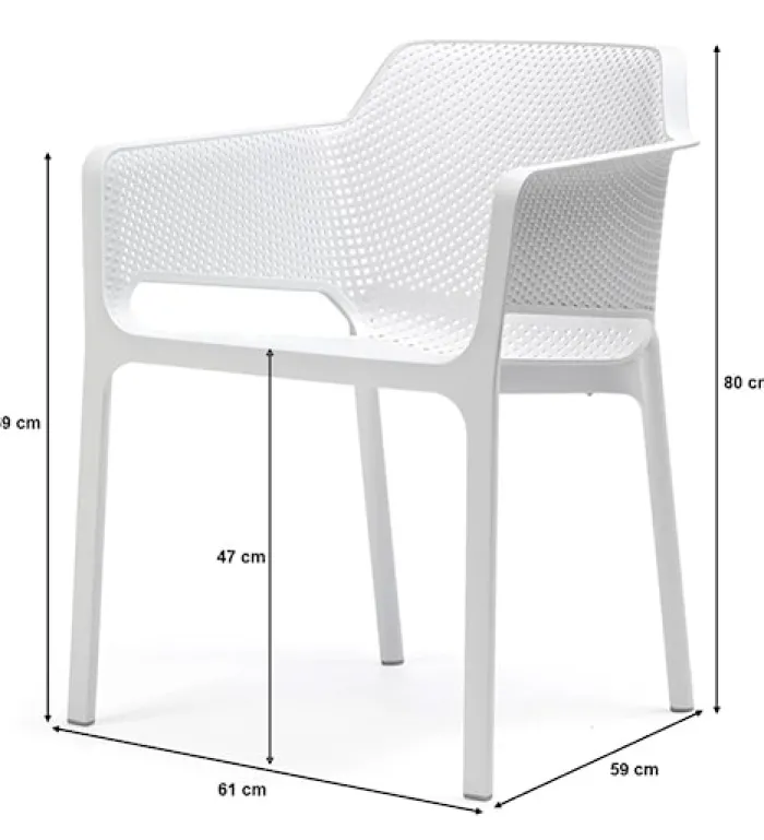 Zestaw ogrodowy rozkładany stół Rio 140-210x85 cm i 6 krzeseł Net Nardi z certyfikowanego tworzywa brązowy