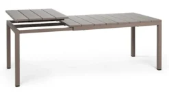Zestaw ogrodowy rozkładany stół Rio 140-210x85 cm i 6 krzeseł Net Nardi z certyfikowanego tworzywa brązowy