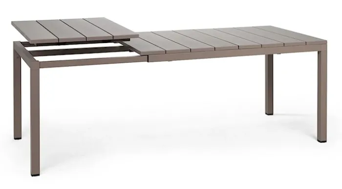 Zestaw ogrodowy rozkładany stół Rio 140-210x85 cm i 6 krzeseł Net Nardi z certyfikowanego tworzywa brązowy