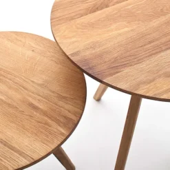 Zestaw stolików Melogreno średnica 40 i 50 cm dąb sękaty